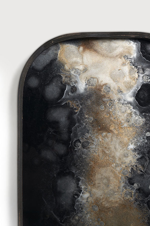 Black Organic Glass Valet Tray Rectangle