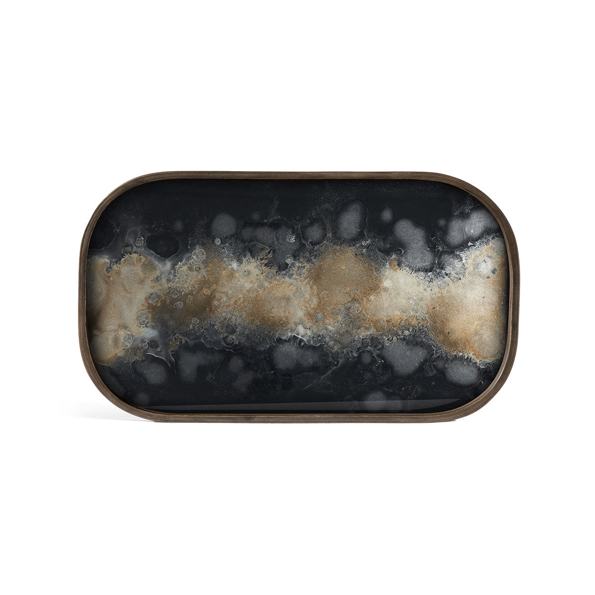 Black Organic Glass Valet Tray Rectangle