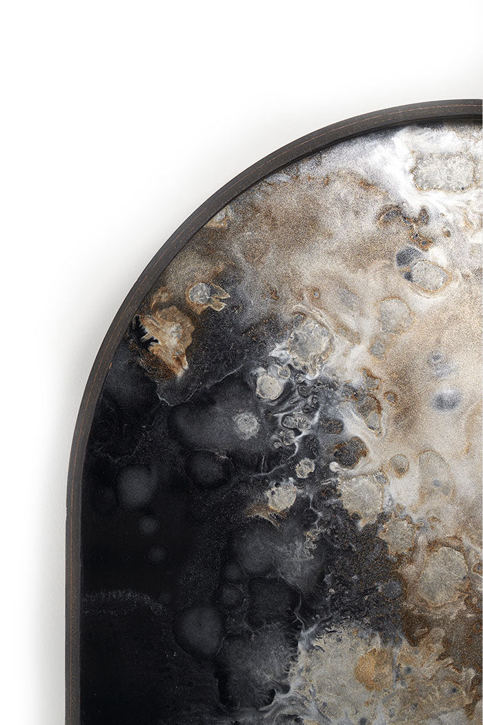 Black Organic Glass Tray Oblong