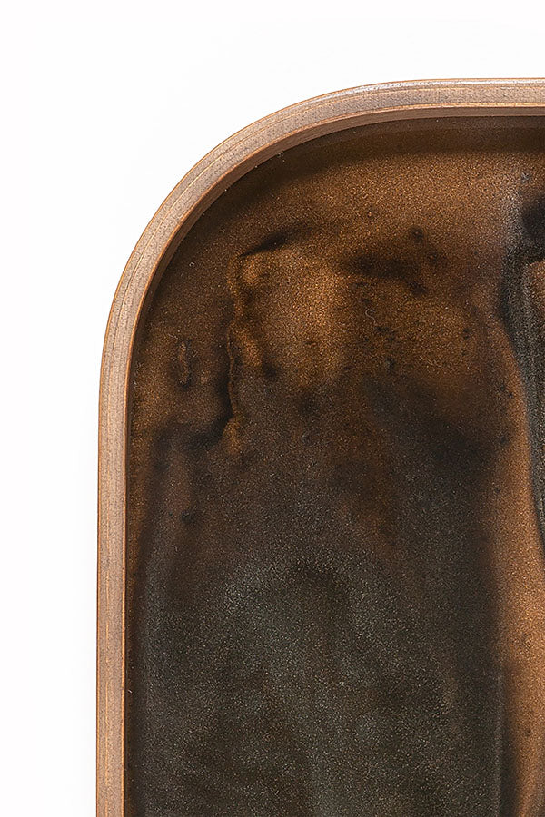 Bronze Organic Glass Valet Tray Rectangle
