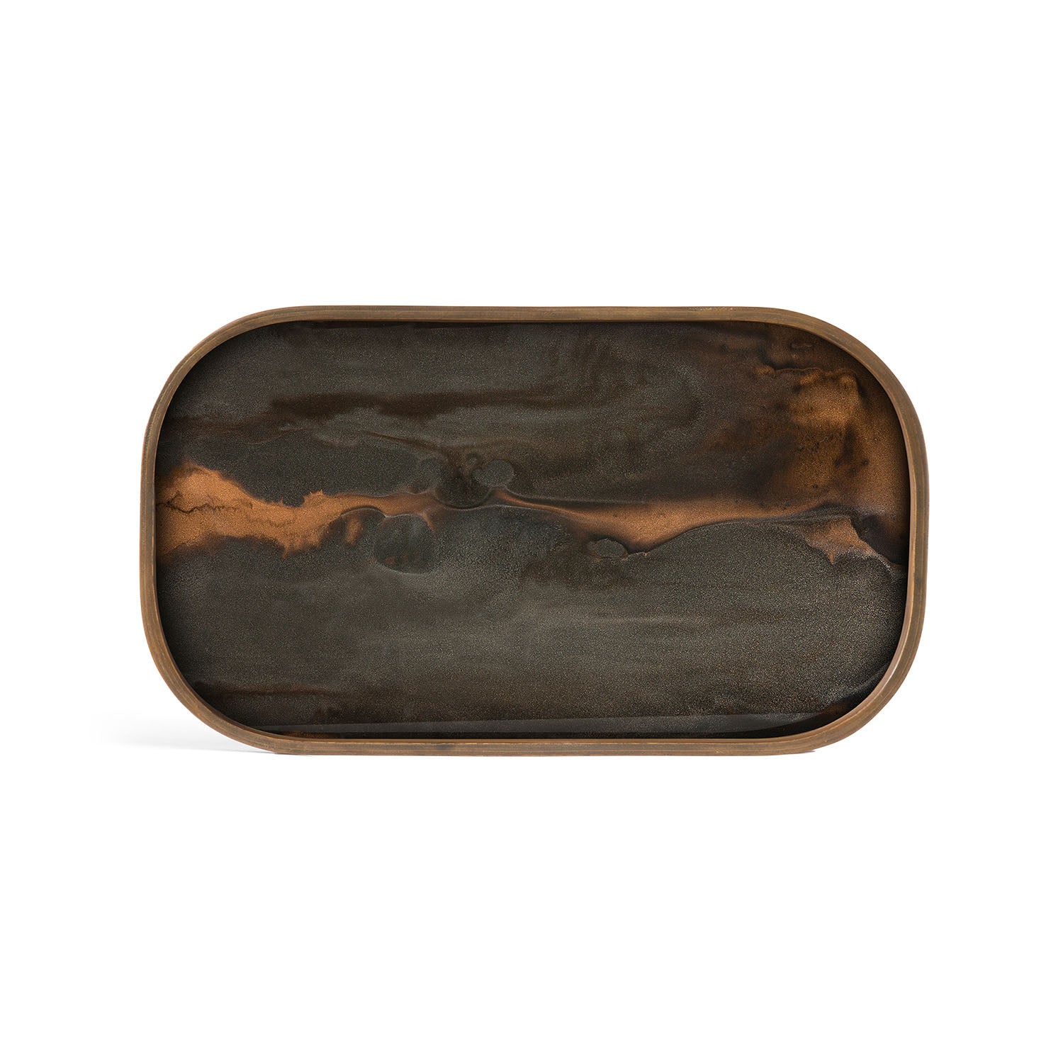 Bronze Organic Glass Valet Tray Rectangle