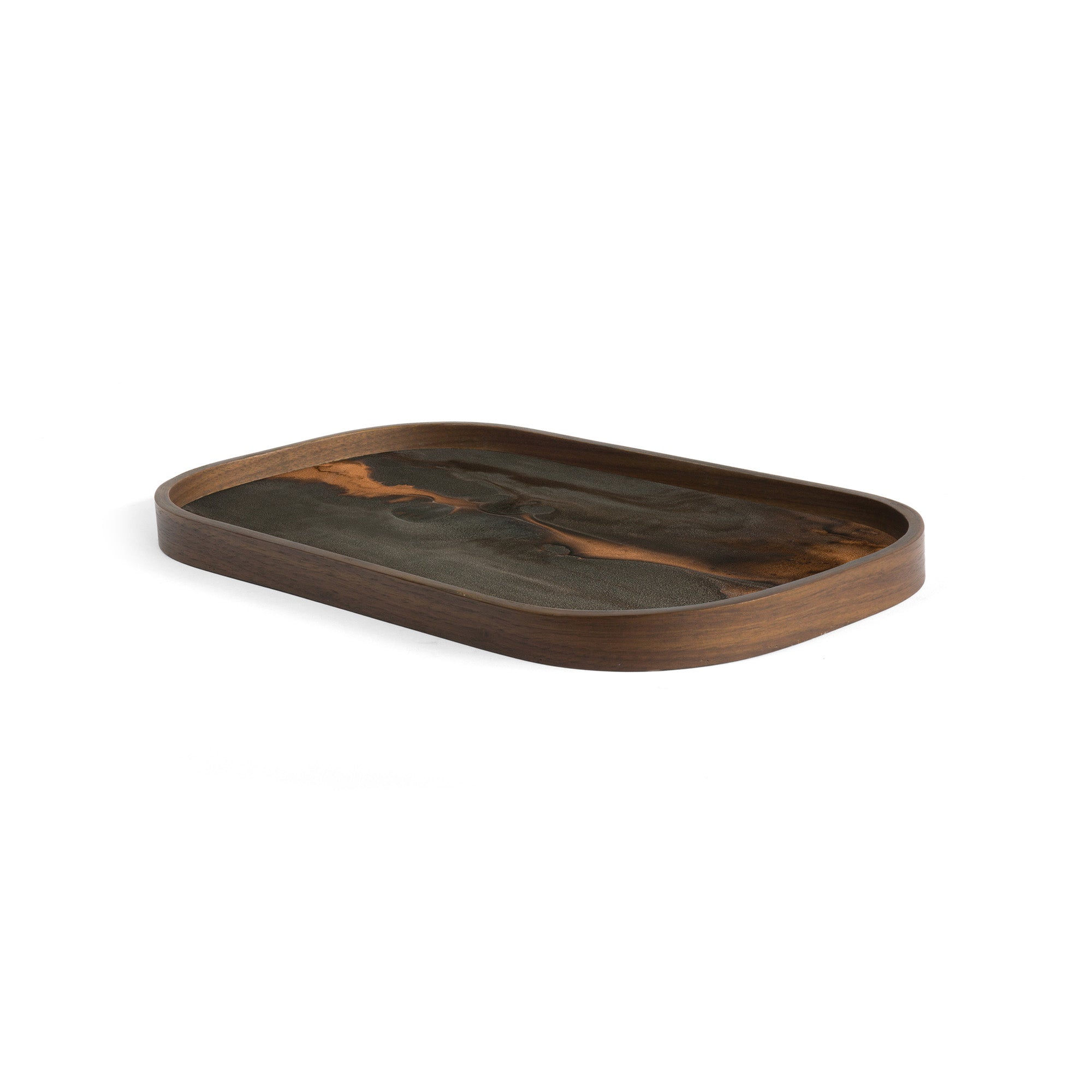 Bronze Organic Glass Valet Tray Rectangle