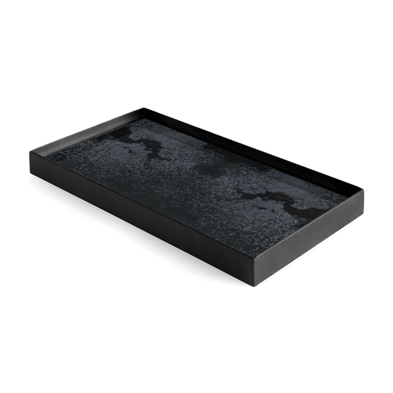 Charcoal Aged Mirror Valet Tray Rectangle