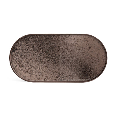 Bronze Aged Mirror Tray Oblong