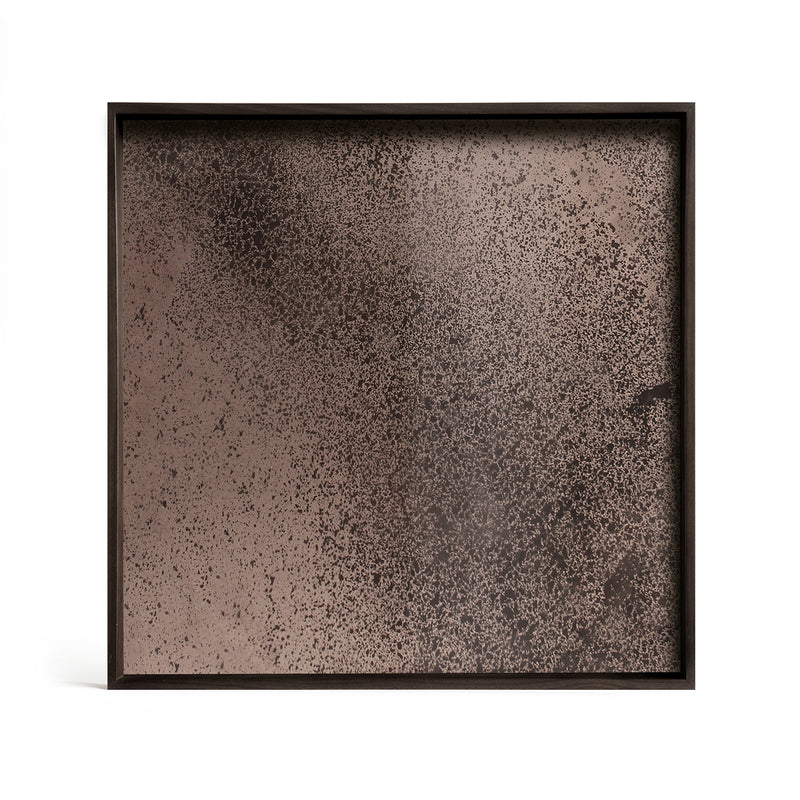 Bronze Aged Mirror Tray Square Small