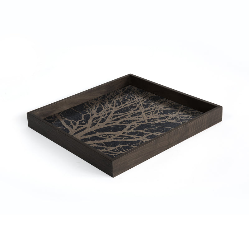 Black Tree Wooden Tray Small