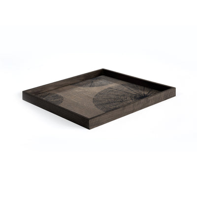 Black Slice Wooden Tray Square Large