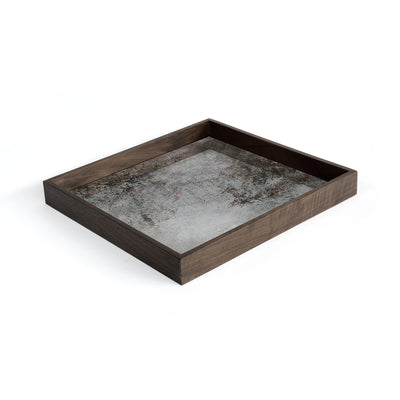 Clear Aged Mirror Tray Square Small