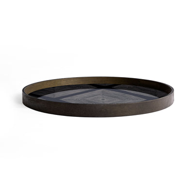 Ink Linear Squares Glass Tray Large