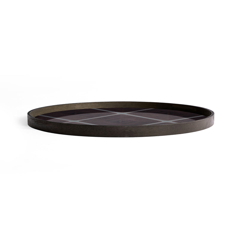 Slate Linear Squares Glass Tray X-Large
