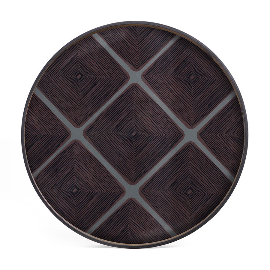 Slate Linear Squares Glass Tray X-Large