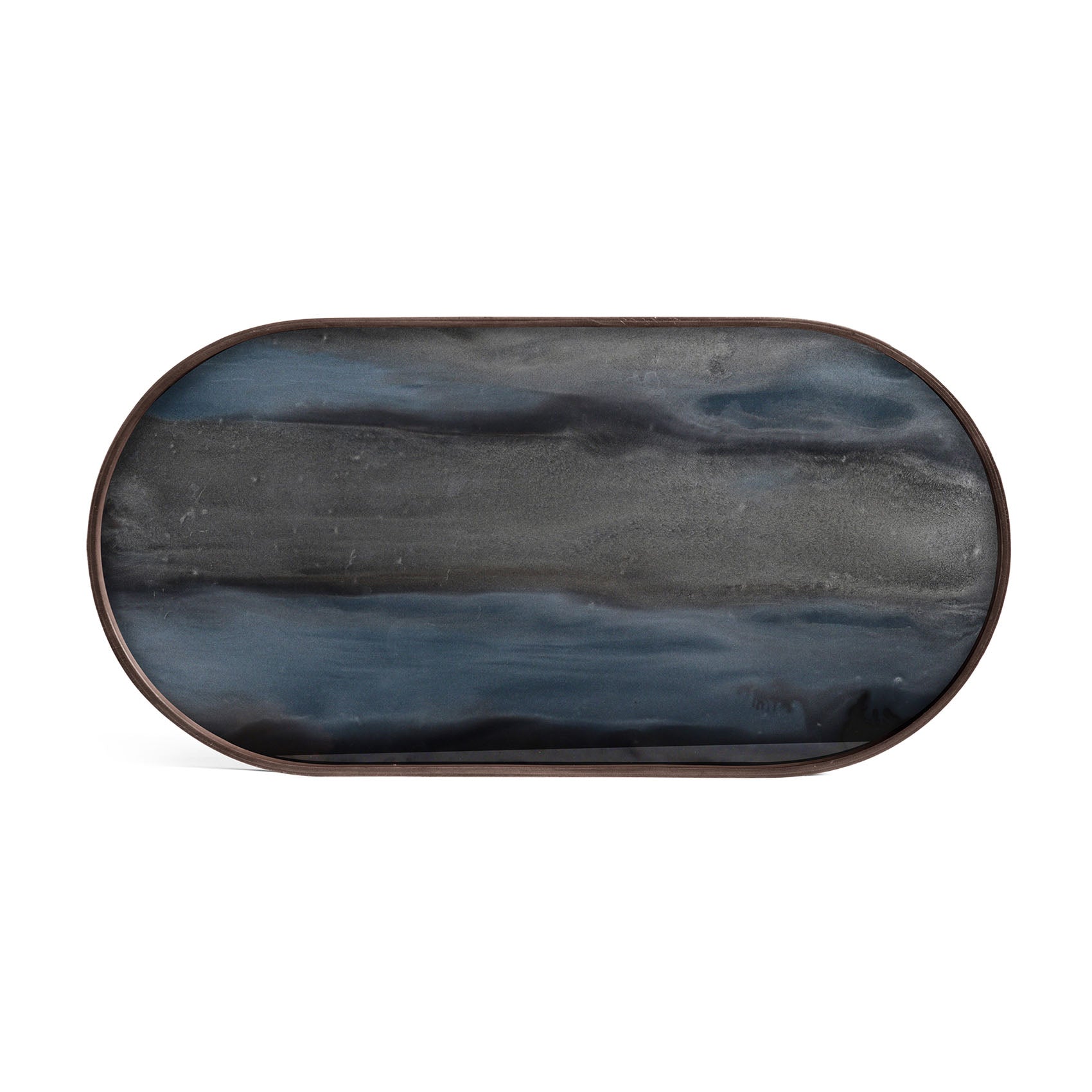 Graphite Organic Glass Tray Oblong