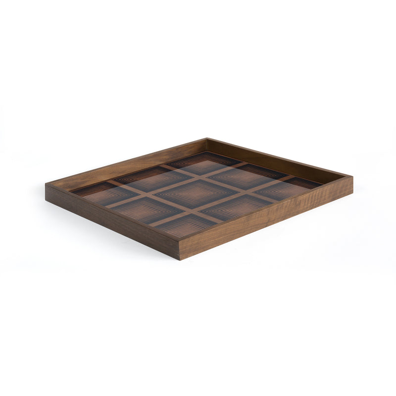 Ink Squares Glass Tray Large