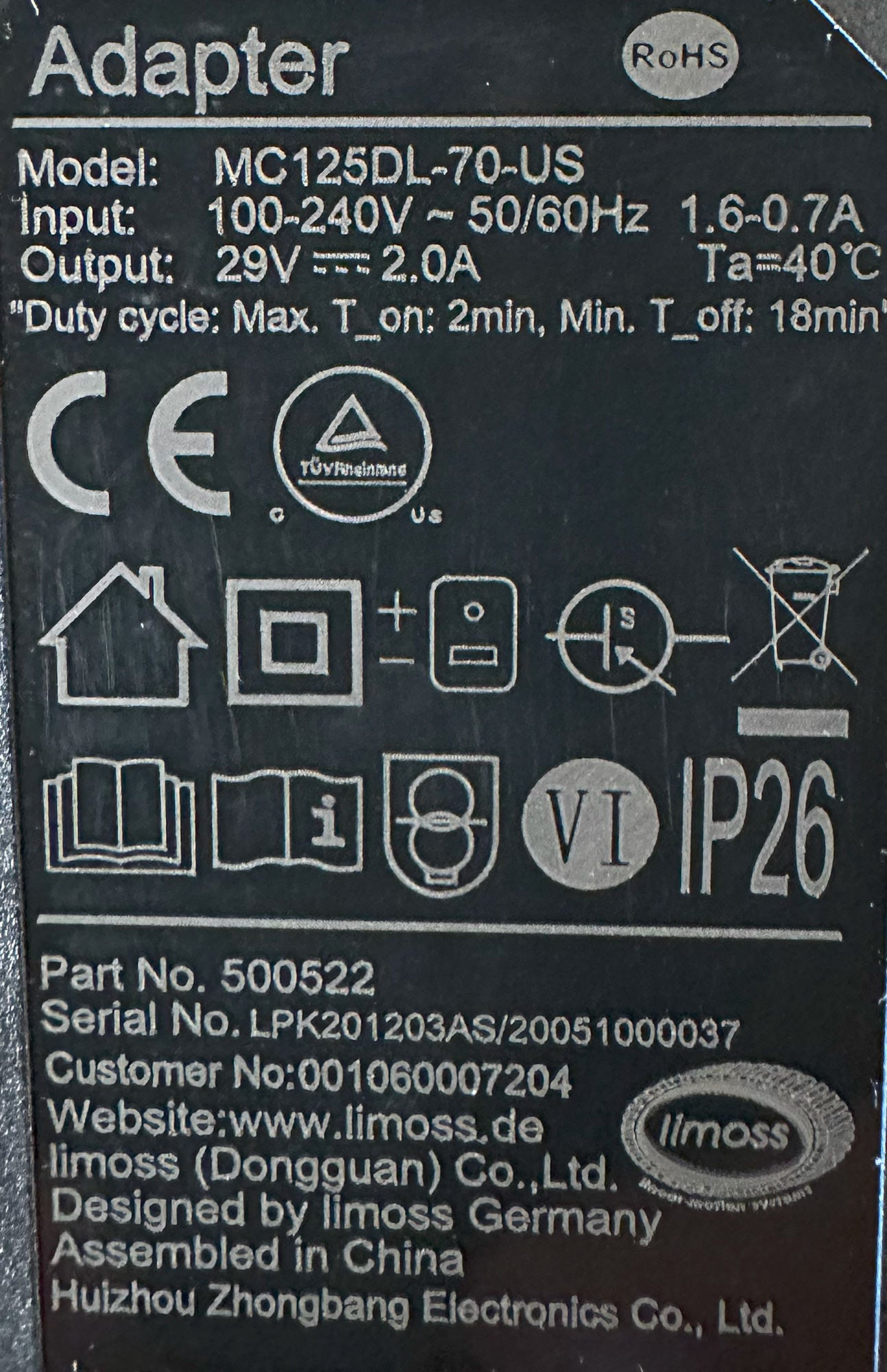 Power Cord With Transformer for Fjords Relaxer Recliners