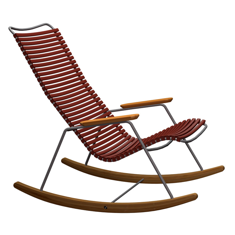 Click Outdoor Rocking Chair Bamboo Armrest and Glides
