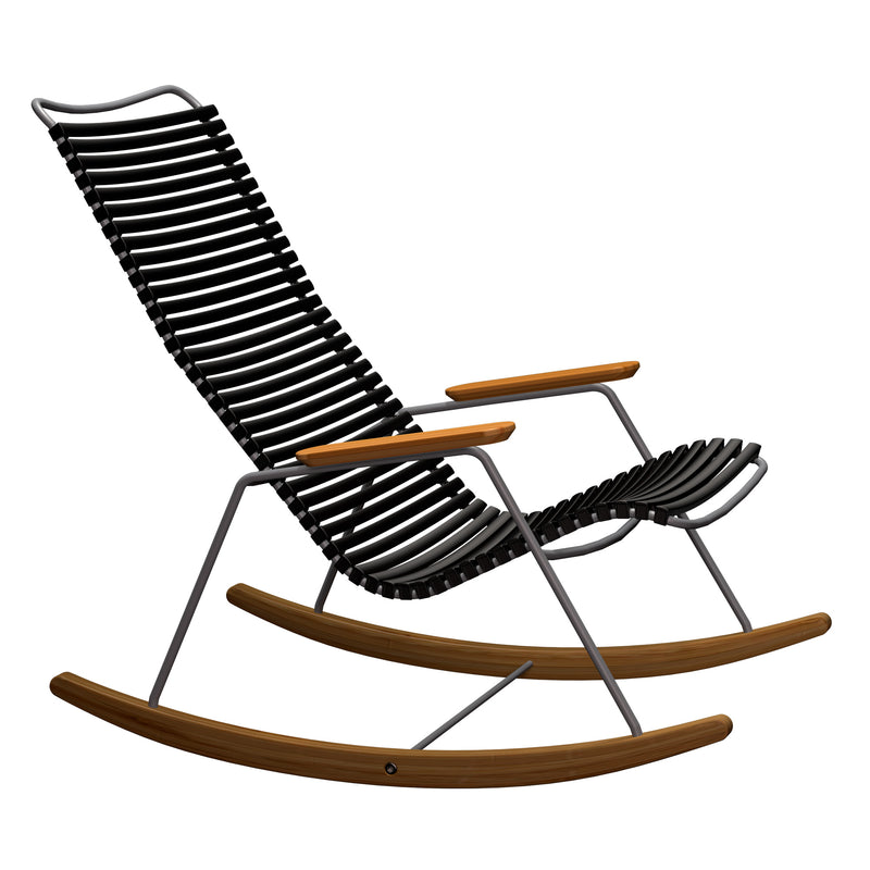 Click Outdoor Rocking Chair Bamboo Armrest and Glides