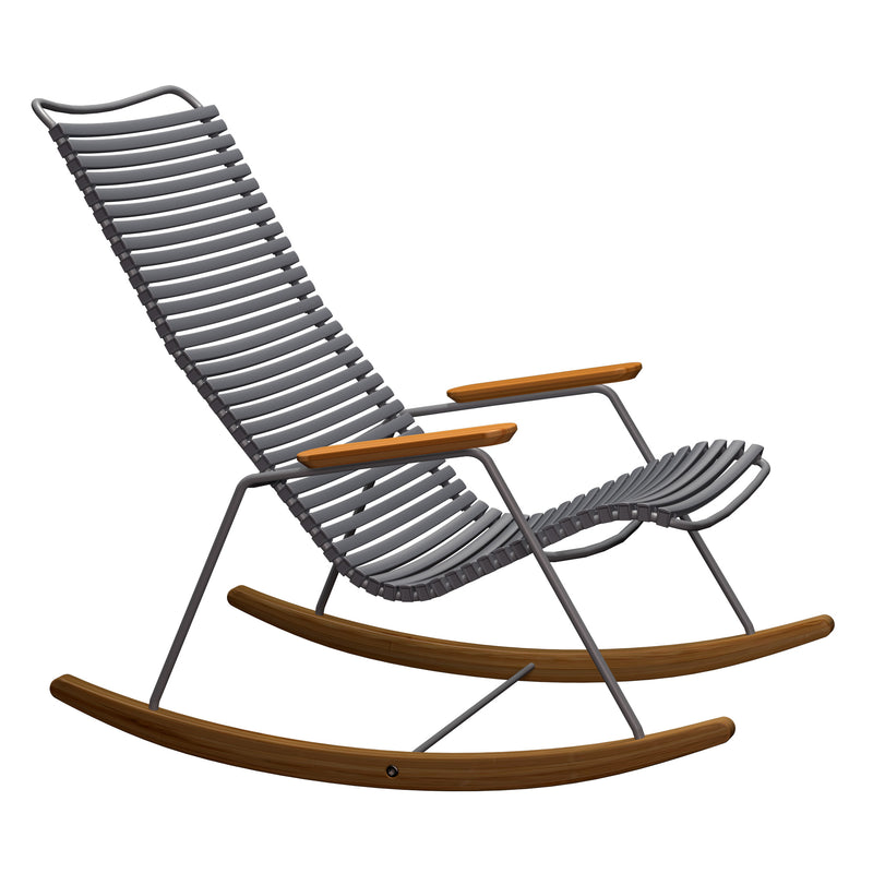 Click Outdoor Rocking Chair Bamboo Armrest and Glides
