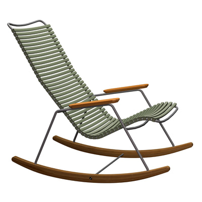 Click Outdoor Rocking Chair Bamboo Armrest and Glides