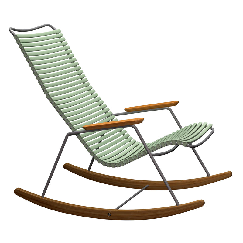 Click Outdoor Rocking Chair Bamboo Armrest and Glides