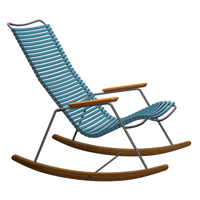 Click Outdoor Rocking Chair Bamboo Armrest and Glides