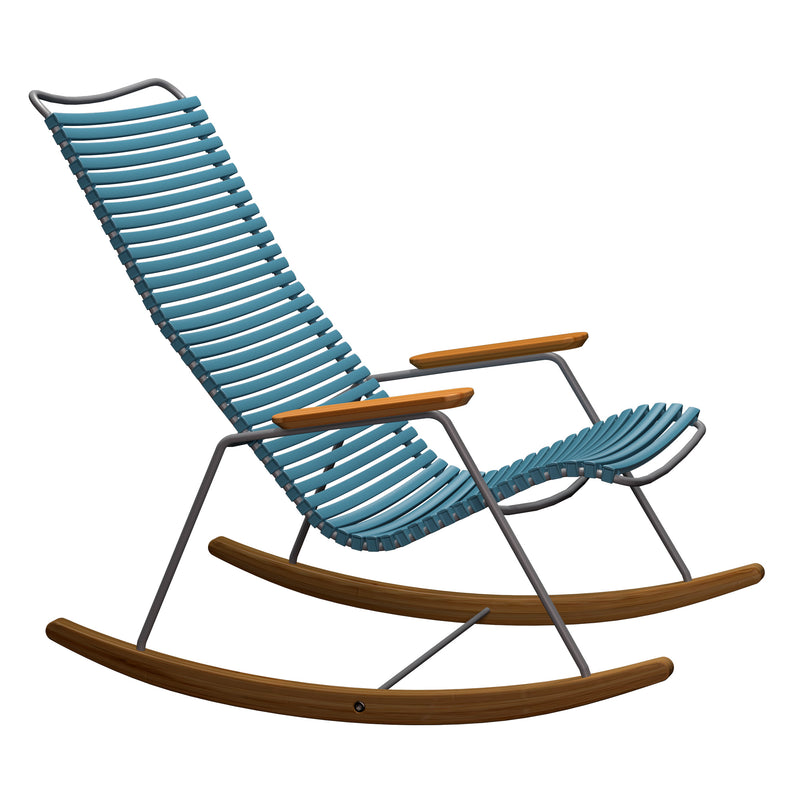 Click Outdoor Rocking Chair Bamboo Armrest and Glides