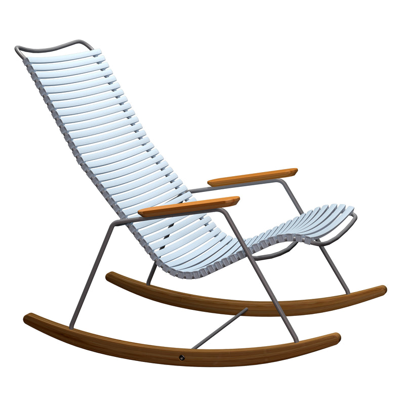Click Outdoor Rocking Chair Bamboo Armrest and Glides