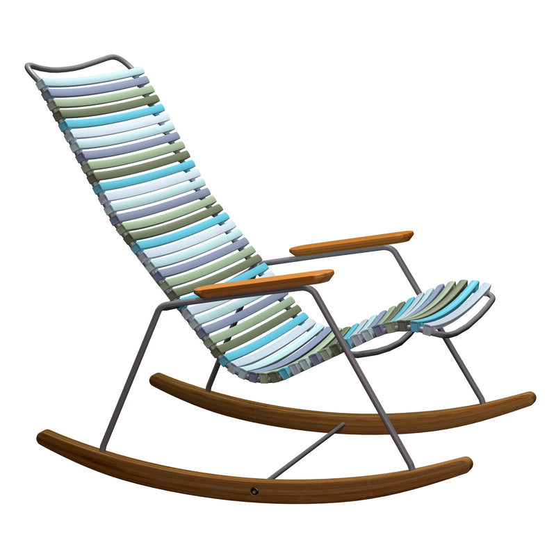 Click Outdoor Rocking Chair Bamboo Armrest and Glides