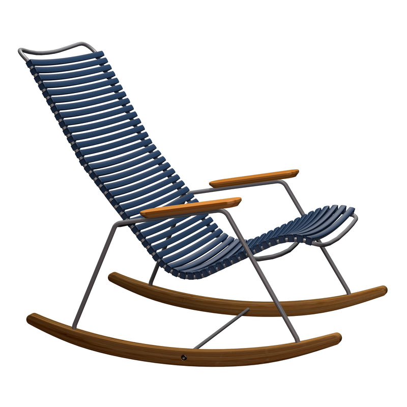 Click Outdoor Rocking Chair Bamboo Armrest and Glides