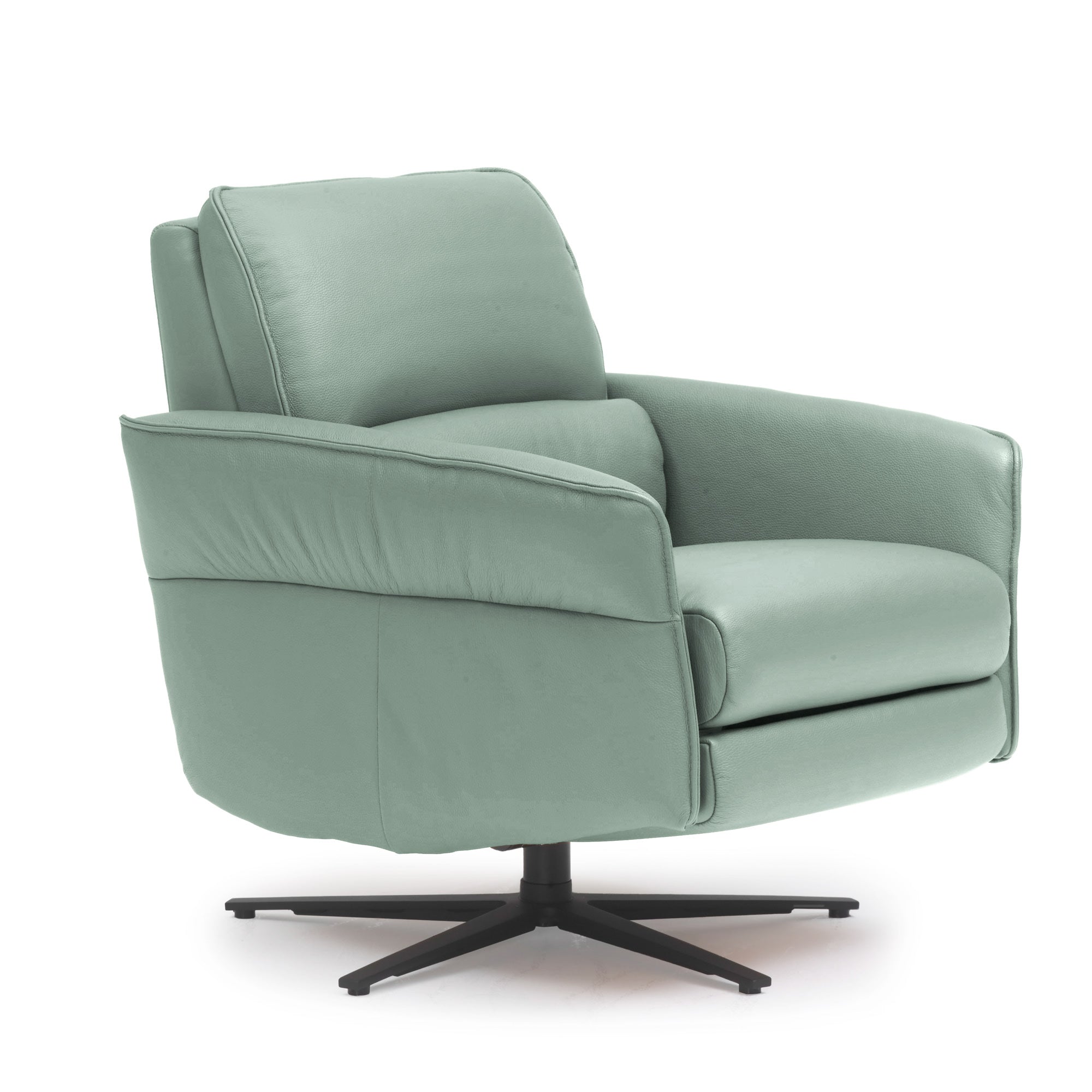Aura Swivel Recliner Chair in Nappa Jade Leather