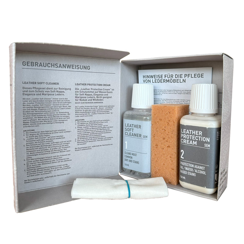 wie lange muss reinigung sachen aufbewahren Himolla SEM Leather Care Kit For Soft Nappa - Eleganza - Mariposa
