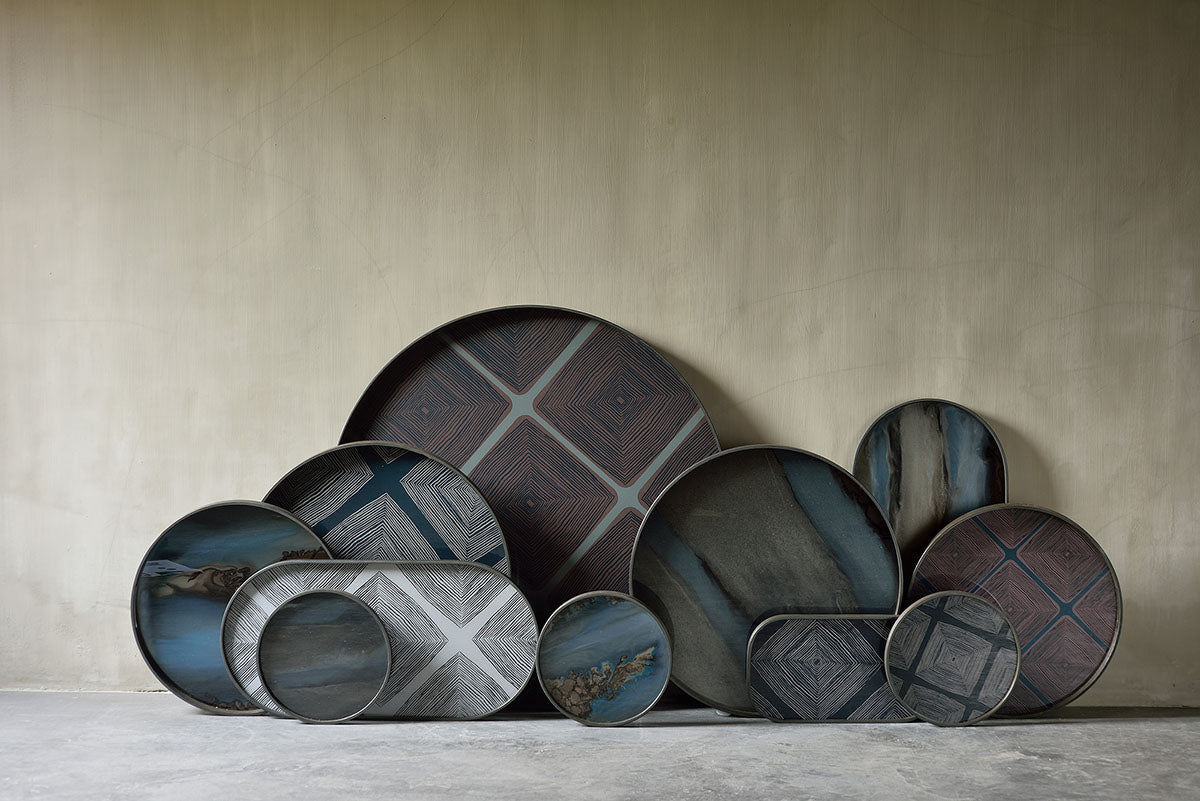 Slate Organic Glass Tray Small