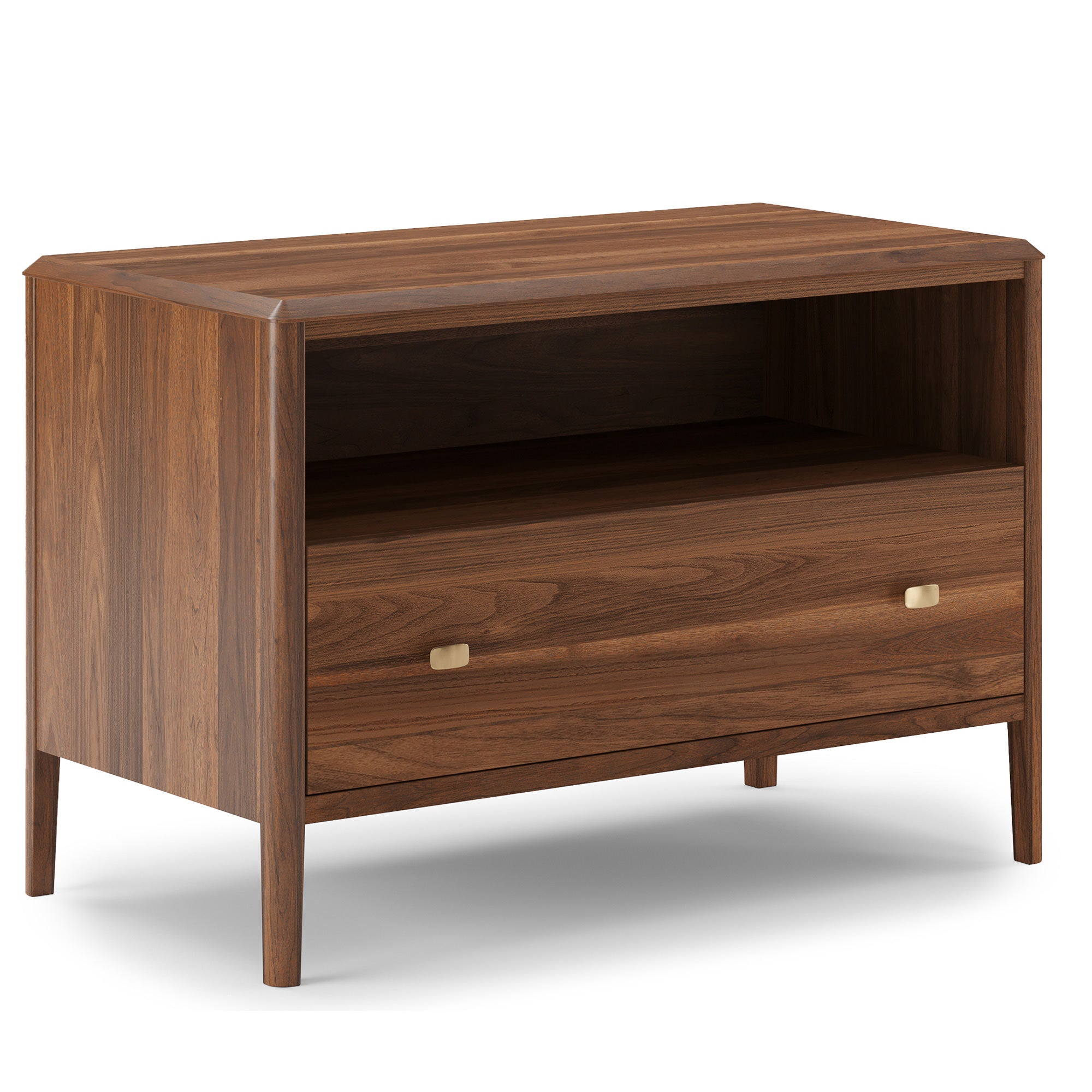 Mobican Luna Wide Walnut Nightstand- Floor Model