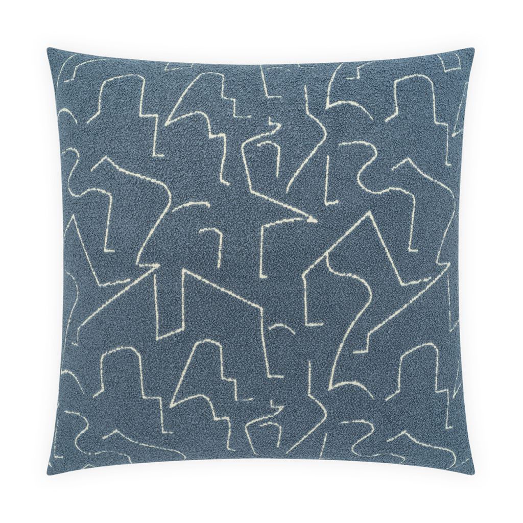 Miro Blue Feather Down Fill 24" x 24" Pillow