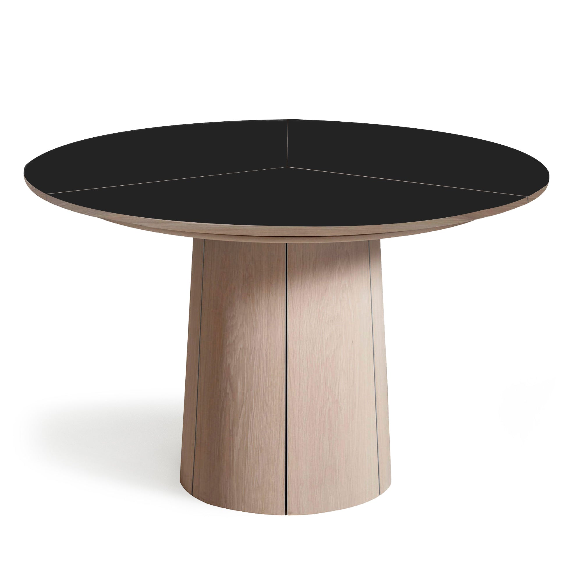product with white oak base with a black nano laminate top