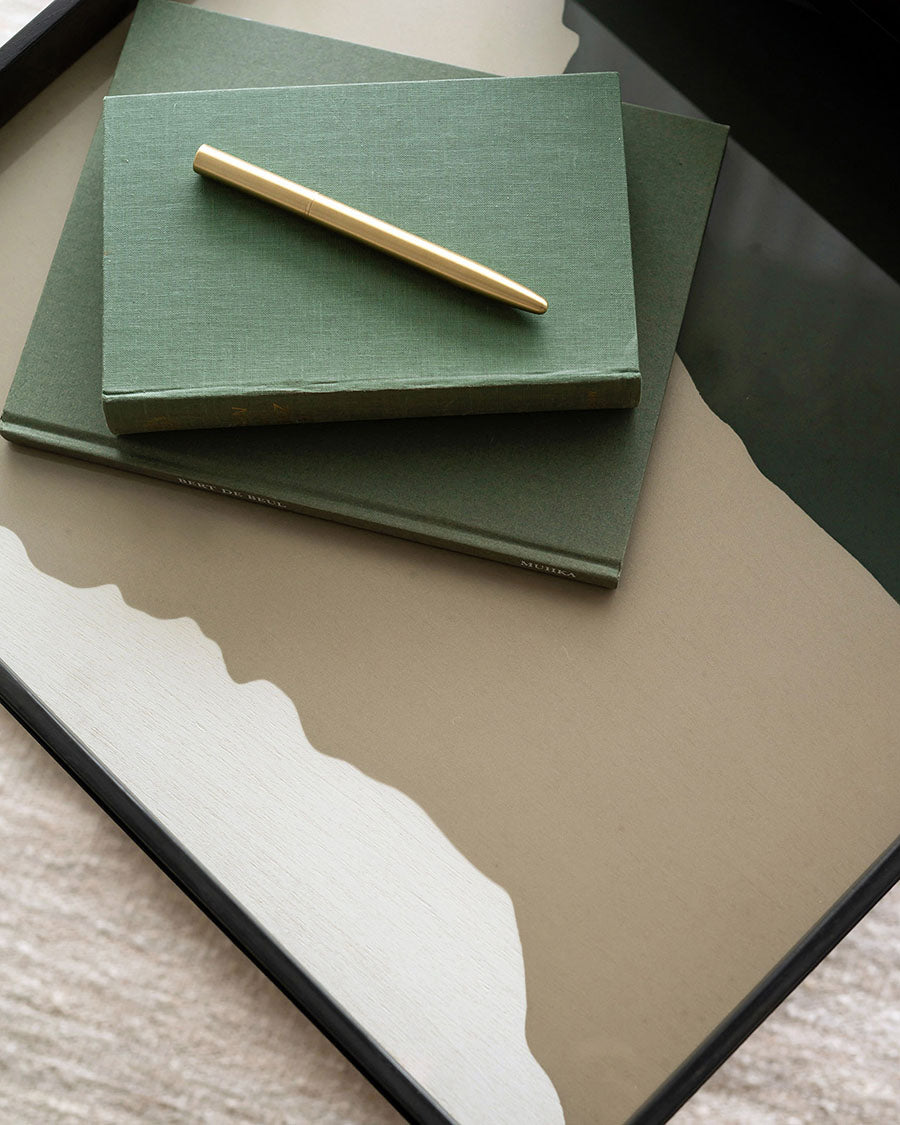 Cream Wabi Sabi Glass Tray Square Large