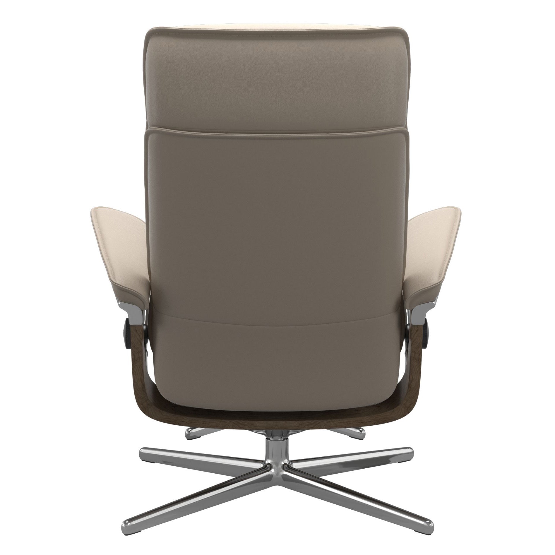 Stressless Admiral Medium Recliner & Ottoman - Cross - Paloma Mushroom - In Stock