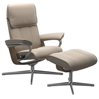 Stressless Admiral Medium Recliner - Cross - Paloma Mushroom - In Stock