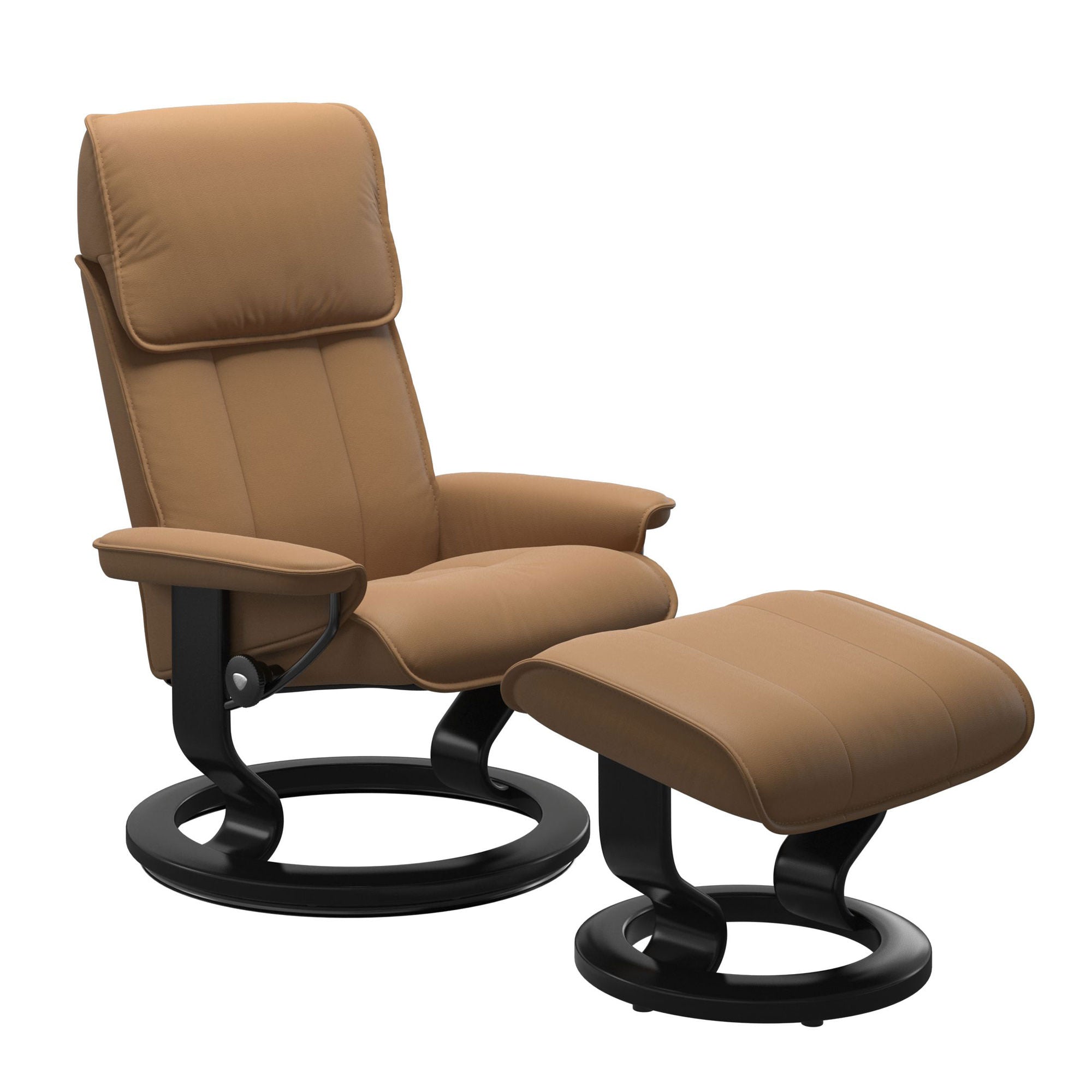 Stressless Admiral Large Recliner & Ottoman - Classic - Paloma Taupe - In Stock