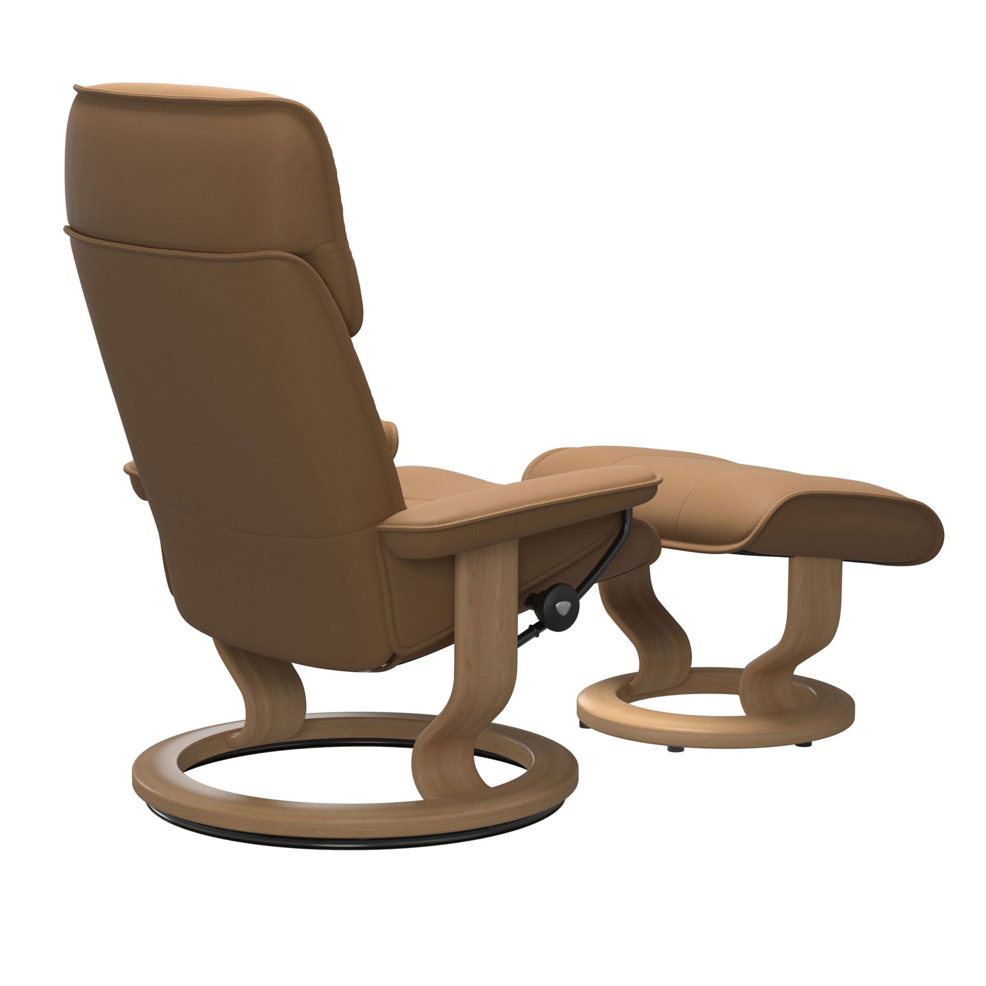 Stressless Admiral Large Recliner & Ottoman - Classic - Paloma Taupe - In Stock