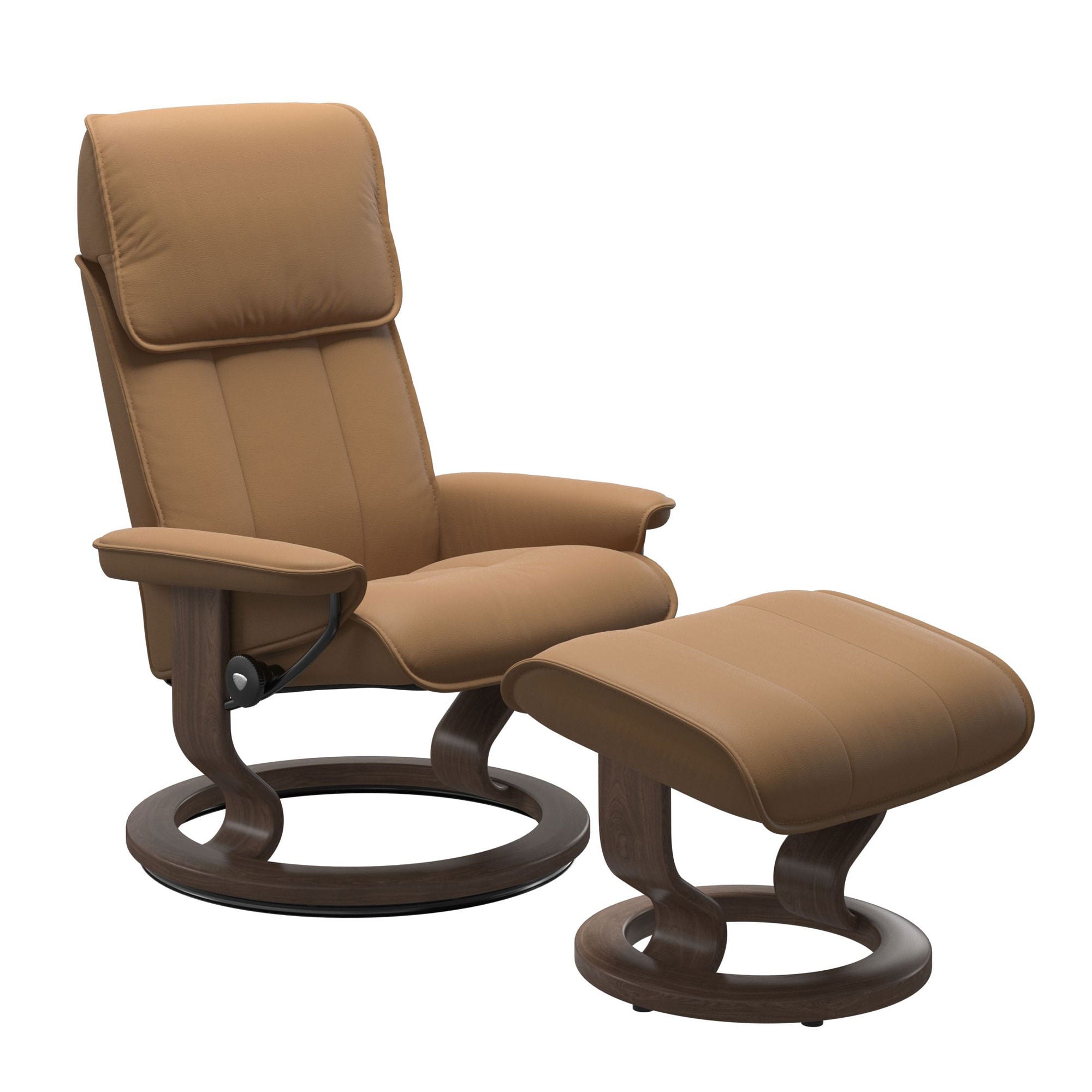 Stressless Admiral Large Recliner & Ottoman - Classic - Paloma Taupe - In Stock