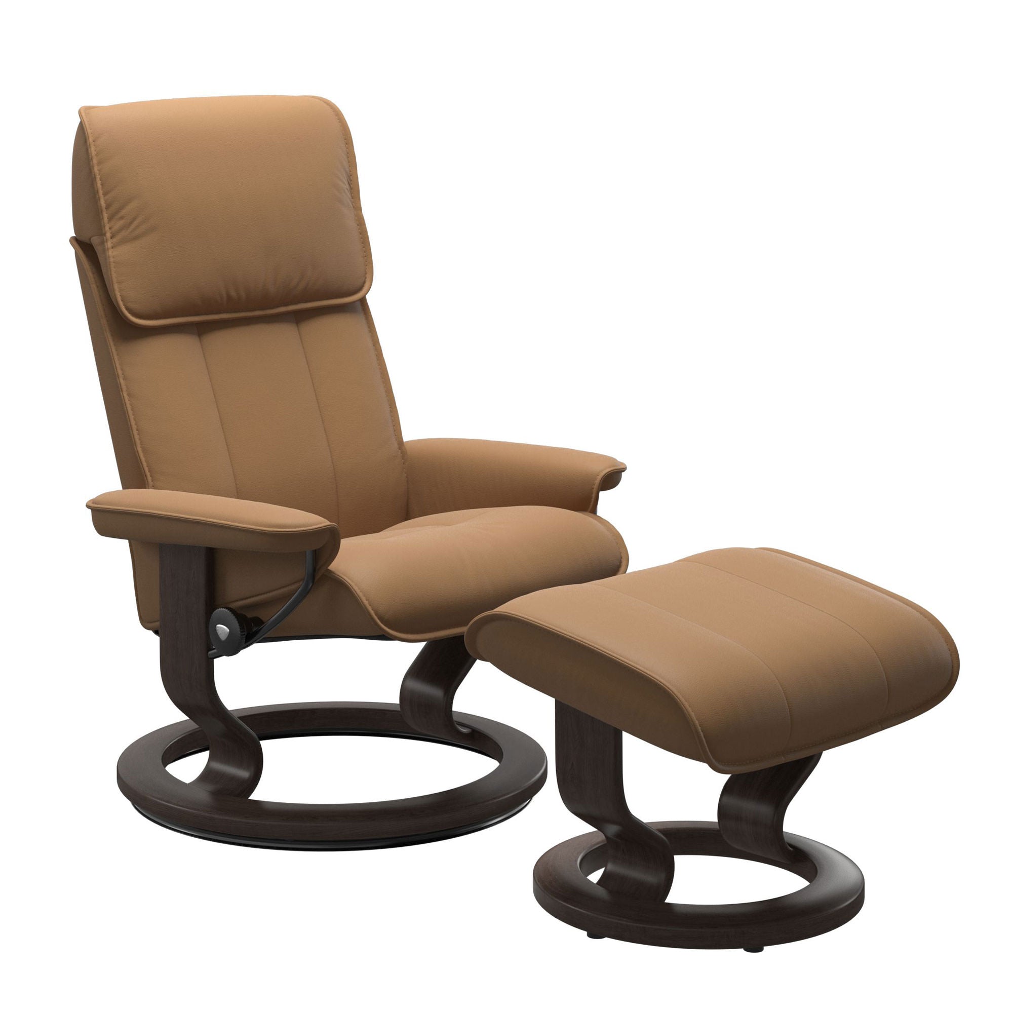 Stressless Admiral Large Recliner & Ottoman - Classic - Paloma Taupe - In Stock