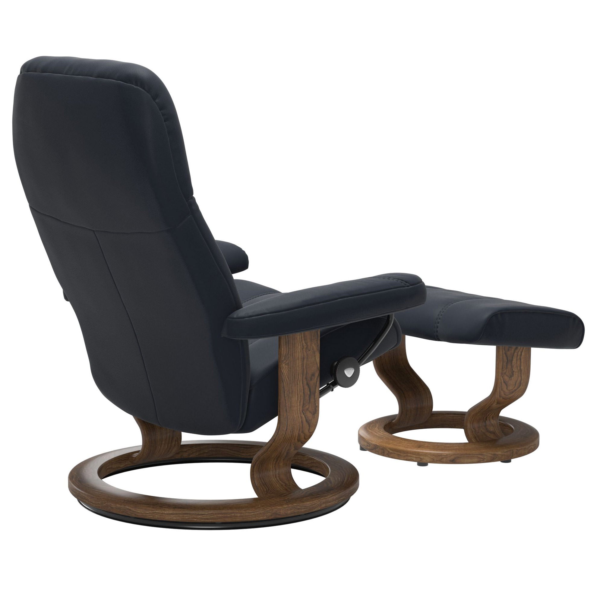 Stressless Consul Large Recliner & Ottoman - Classic - Paloma Shadow Blue - In Stock