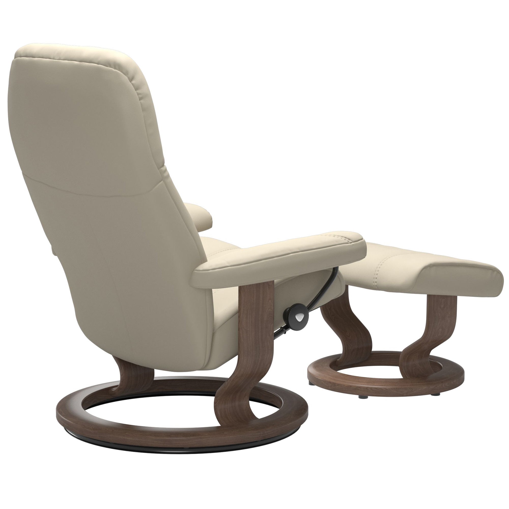 Stressless Consul Large Recliner & Ottoman - Classic - Batick Cream - Floor Sample - Version 1