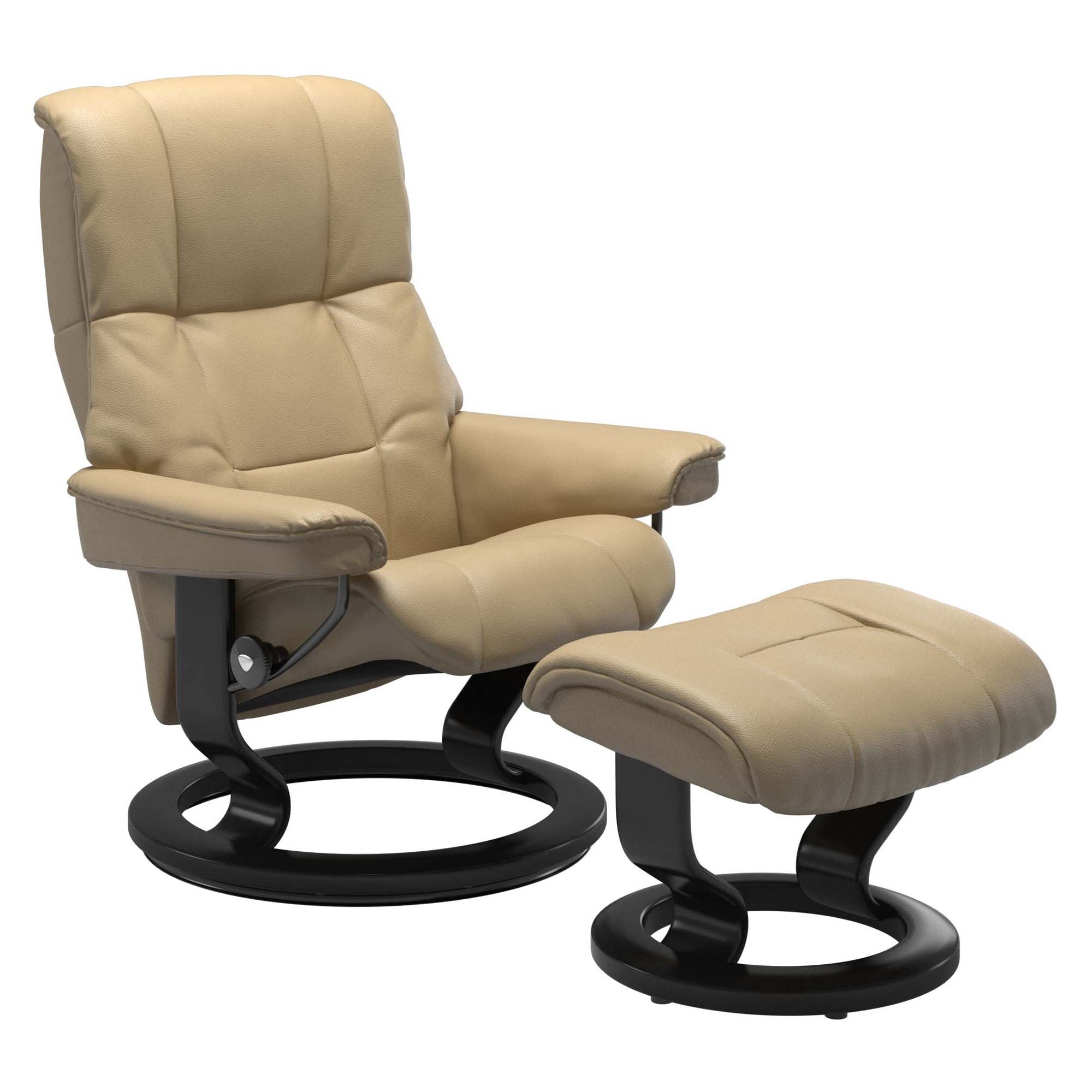 Stressless Mayfair Large Recliner & Ottoman - Classic - Velaro Beige - In Stock