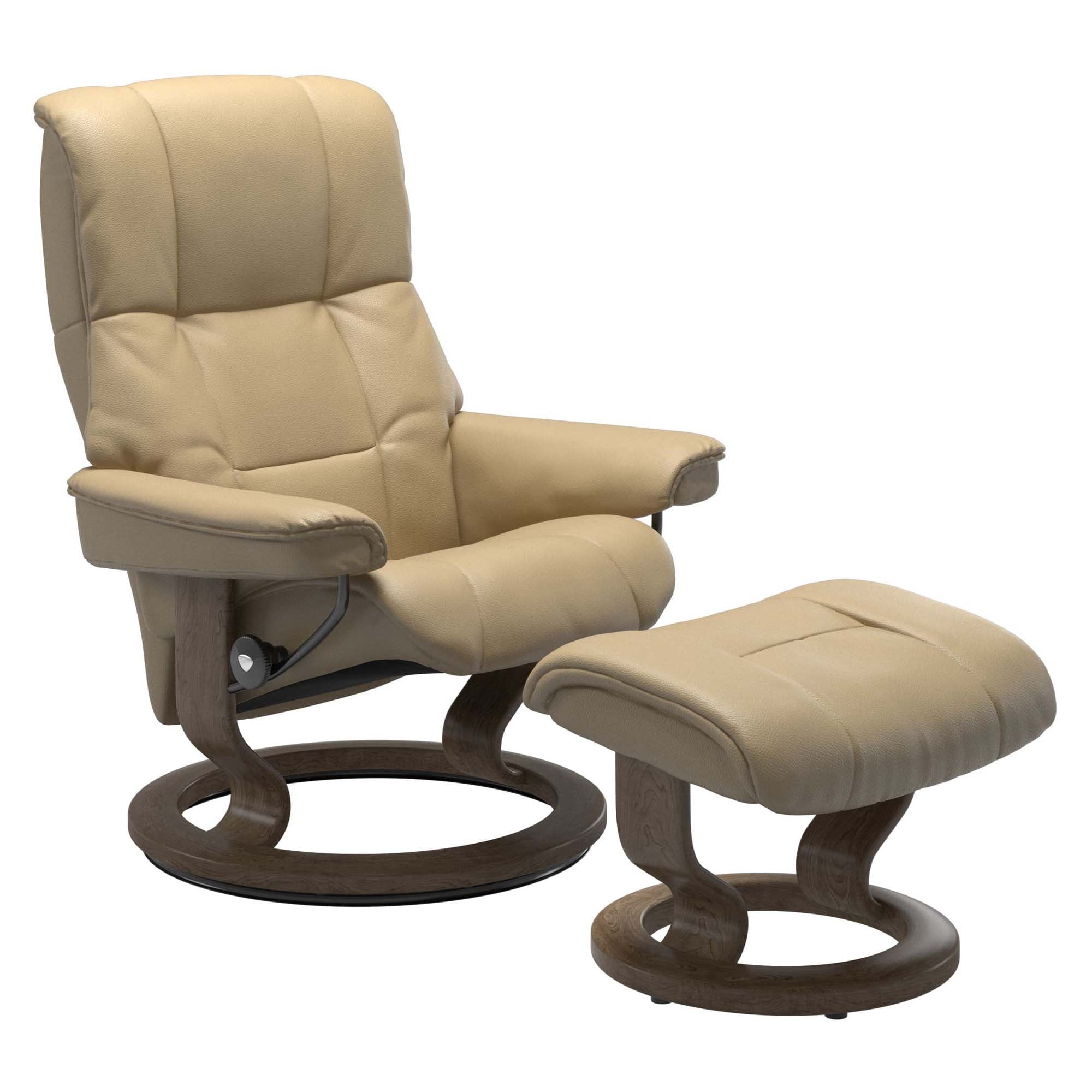 Stressless Mayfair Large Recliner & Ottoman - Classic - Velaro Beige - In Stock
