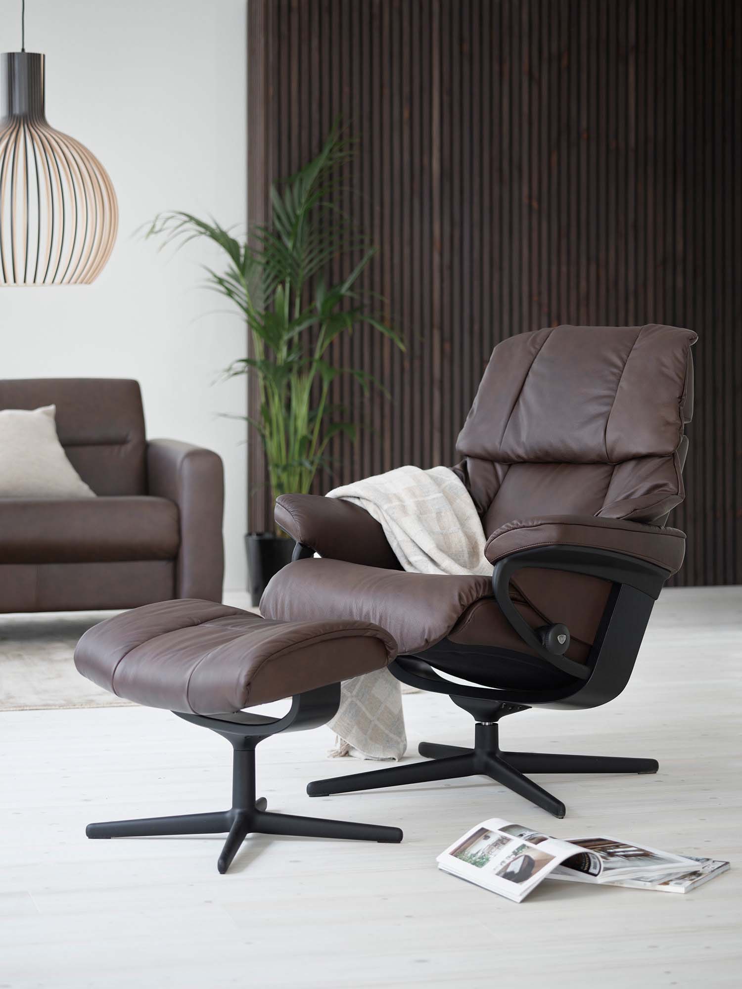 Stressless Reno Cross Recliner & Ottoman