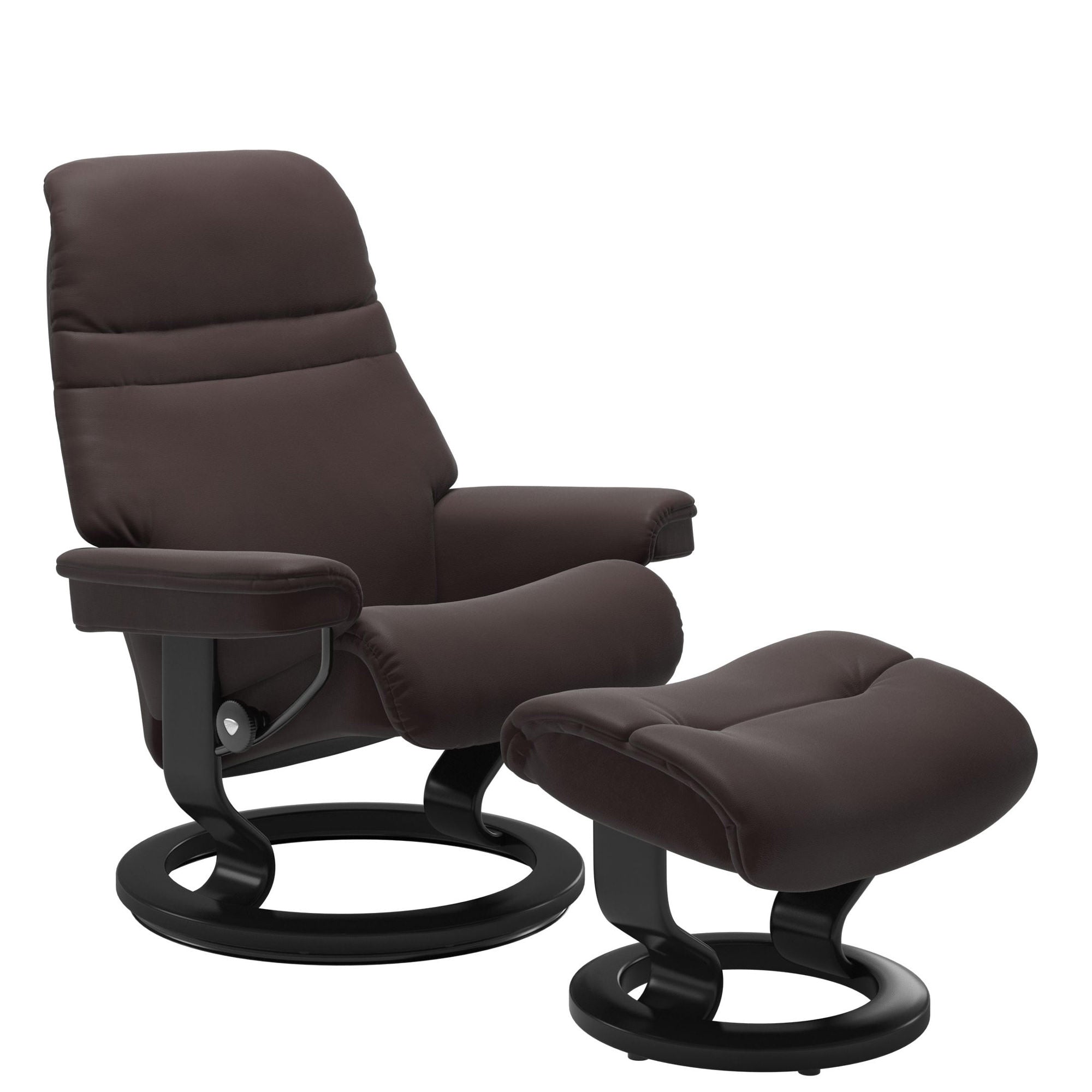 Stressless Sunrise Small Recliner & Ottoman - Classic - Paloma Chocolate - In Stock