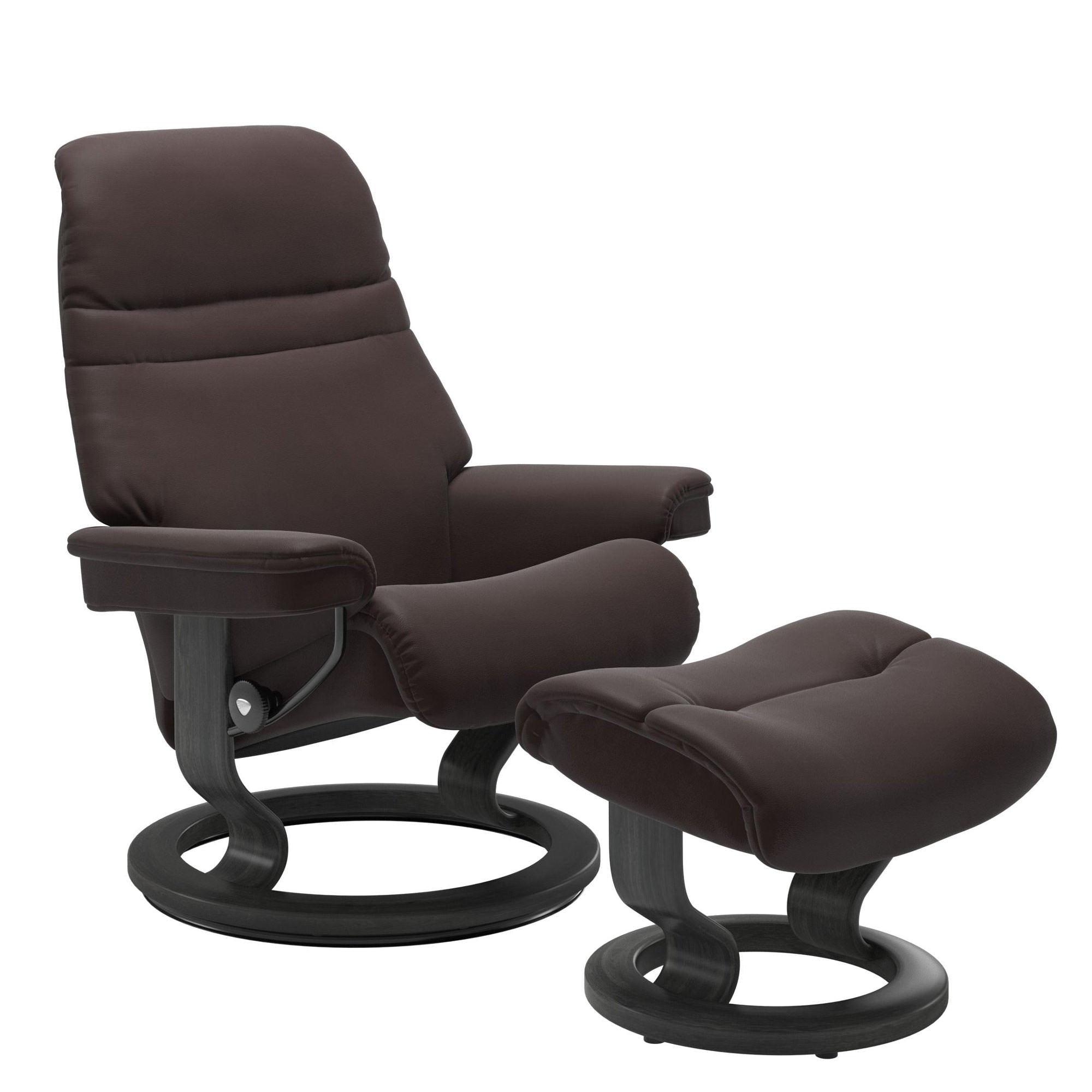 Stressless Sunrise Large Recliner & Ottoman - Classic - Paloma Chocolate - In Stock