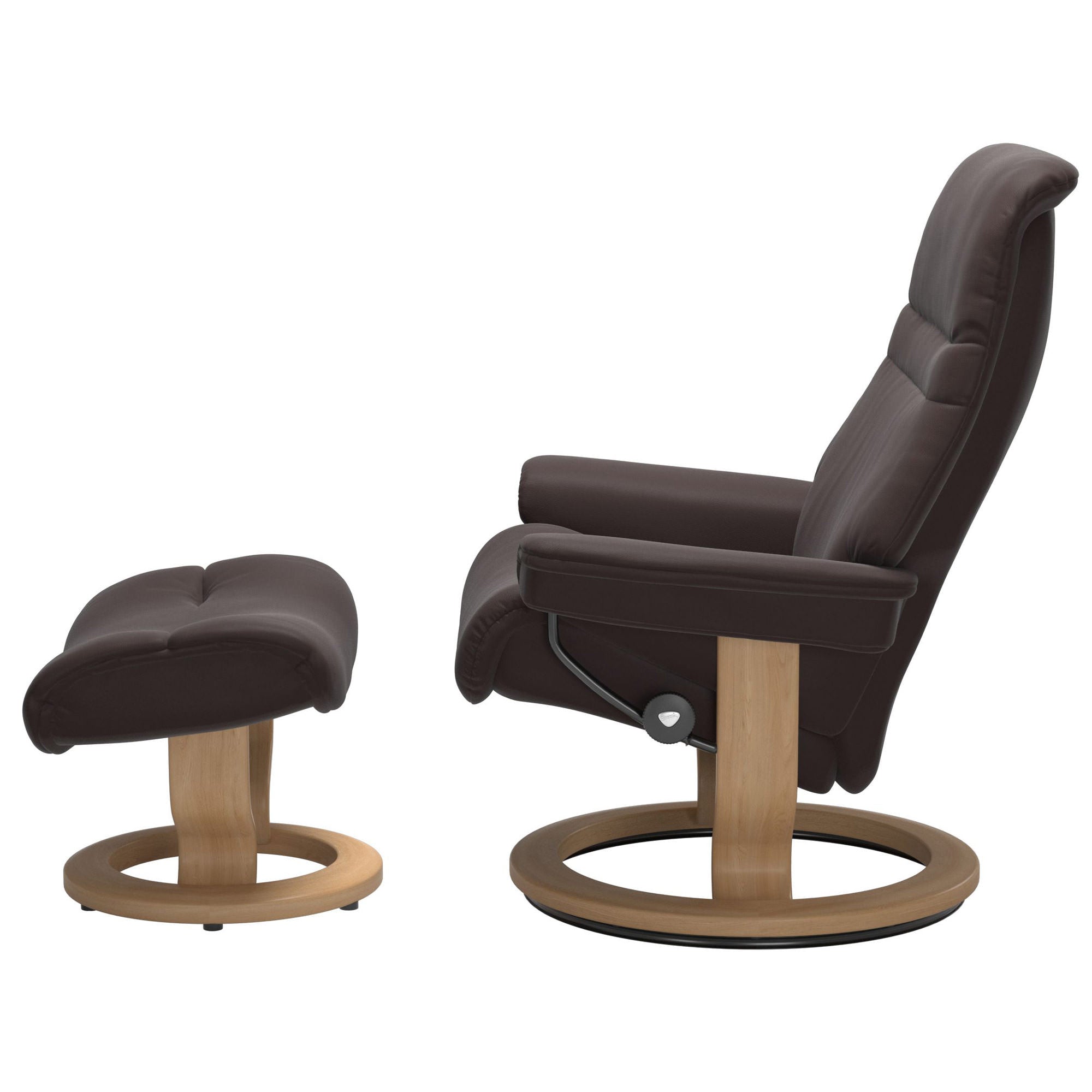 Stressless Sunrise Large Recliner & Ottoman - Classic - Paloma Chocolate - In Stock