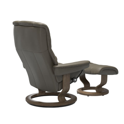 Stressless Mayfair Large Recliner & Ottoman - Classic - Velaro Forest Green - In Stock
